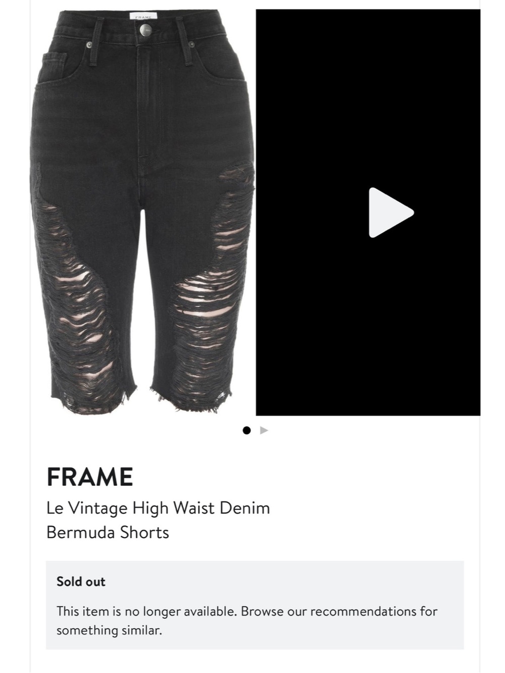 Frame Le Vintage Bermuda 30 nwt